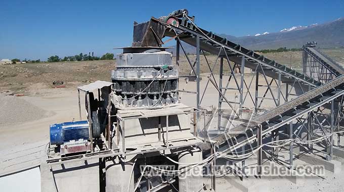Cone crusher for sale in complete crushing plant