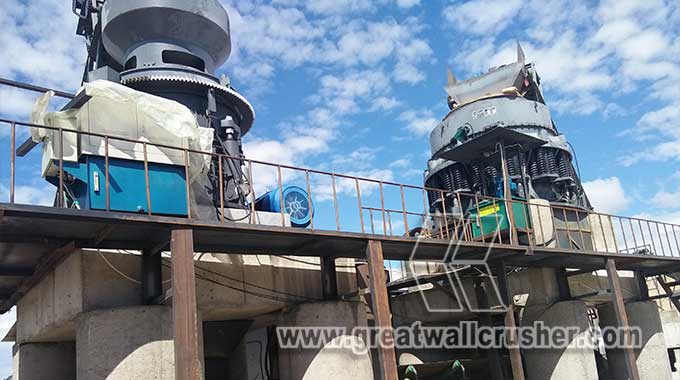 2 sets CZS36B Cone crusher and 2 SETS 26 X 24  jaw crusher for iron ore crushing plant 